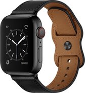 YONO Leer Lima Bandje geschikt voor Apple Watch - 38 mm - 40 - 41 - Zwart