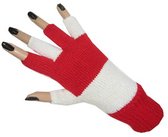 Vingerloze handschoenen rood/wit