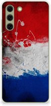 Telefoon Hoesje Geschikt voor Samsung Galaxy S21FE Mobiel Case Nederlandse Vlag