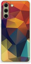 Siliconen Back Cover Geschikt voor Geschikt voor Samsung Galaxy S21FE Doorzichtig Hoesje Polygon Color