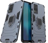 Voor vivo Y73 PC + TPU schokbestendige beschermhoes met magnetische ringhouder (marineblauw)