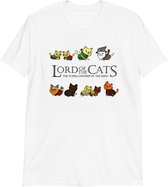 Lord of the Cats T-shirt - Lord of the Rings parodie shirt - Wit - Maat S - Dames