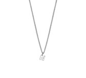 YO&NO - Ketting - Zilver - Gourmet - letter N -  1,1 mm -  41 + 5 cm - Gerhodineerd - Zilver 925