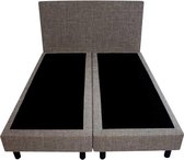 Bedworld Boxspring 160x190 - Geveerd - Linnenlook - Grijs (S21)