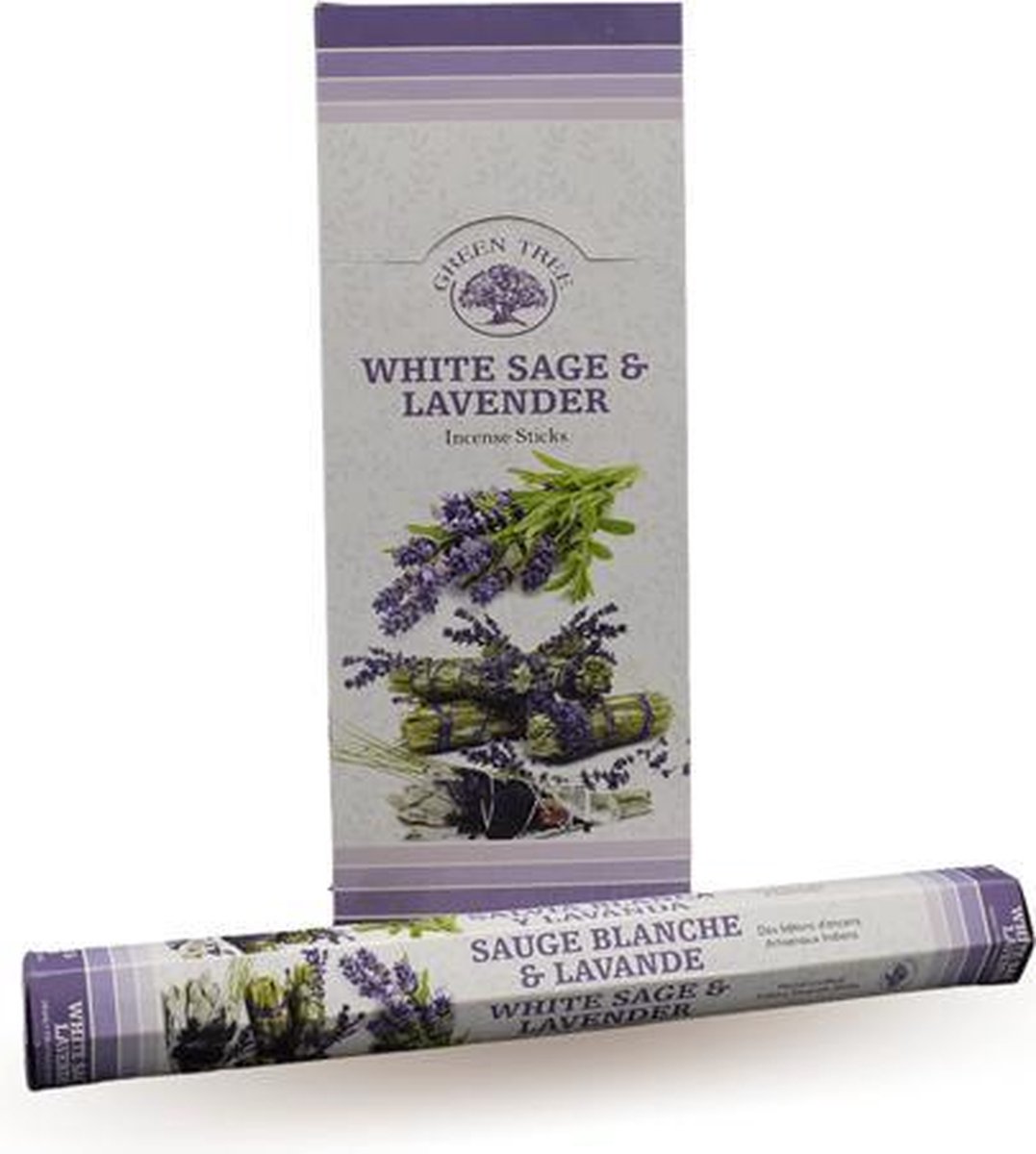 Green Tree witte salie lavendel wierook - hexa - doos 6 stuks White sage lavendel
