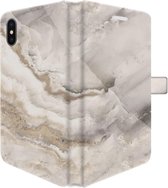 Apple iPhone X/10/XS Telefoonhoesje - Portemonneehoesje  - Met pasjeshouder - Met Marmerprint - Marmer - Wit