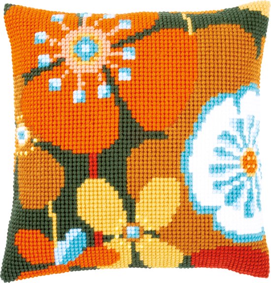Kruissteekkussen Japanse anemonen 0148718 - Art en Hobby