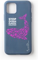 Wilma Stop Plastic Case Biologisch Afbreekbaar Beschermend Hoesje Walvis iPhone 11 - Donkerblauw