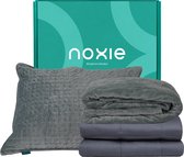 Noxie Premium Comfort Slaapbundel - Verzwaringsdeken 8 KG & Supersoft Hoes 150x200 cm - Traagschuim Hoofdkussen Nekklachten & Kussensloop 60 x 70 cm - Grijs