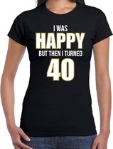 Verjaardag t-shirt 40 jaar - happy 40 - zwart - dames - veertig jaar cadeau shirt XL