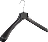 De Kledinghanger Gigant - 40 x Mantel / kostuumhanger kunststof zwart met schouderverbreding, 48 cm