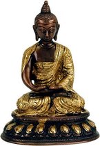 Boeddha Amithaba beeld tweekleurig - 20-30cm -1760gr - Messing - M