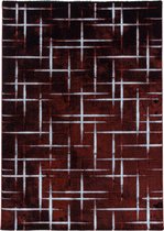 Modern laagpolig vloerkleed Costa - rood 3521 - 80x250 cm