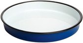 Olympia geëmailleerd dienblad rond 320mm - Blauw / wit