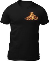 Hell Rider - Gothic  Kleding - Goth - Heren T-Shirt - Getailleerd - Katoen - Ronde Hals