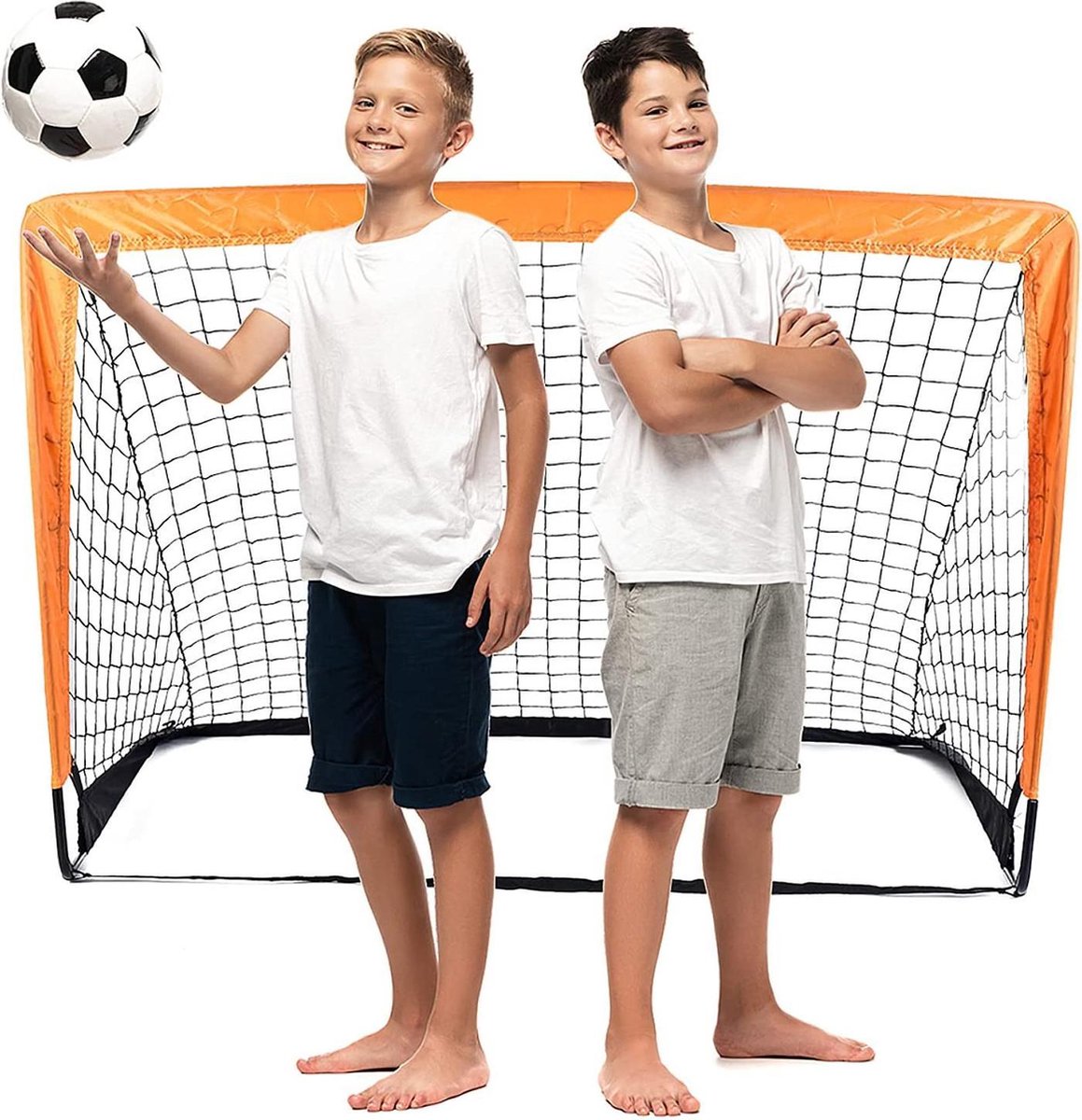 Voetballoël - Zinaps kinderen voetbaldoel, pop-up vouwdoel, voetbaldoelen voor tuin, kinderen voetbaldoel voor binnen buiten, voetbaldoel trainer met draagtas, 120 x 80 x 80 cm (WK 02128)