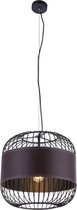 Moderne Hanglamp Metaal/Leer - Zwart | Dili