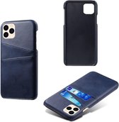 Dual Card Back Cover - iPhone 12 / 12 Pro Hoesje - Blauw