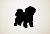 Bolognezer - Silhouette hond - M - 60x60cm - Zwart - wanddecoratie
