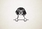 American Amerikaanse Foxhound - hond met pootjes - S - 40x43cm - Zwart - wanddecoratie