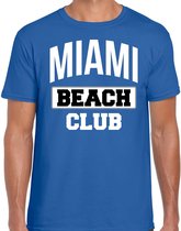 Miami beach club zomer t-shirt voor heren - blauw - beach party / vakantie outfit / kleding / strand feest shirt L