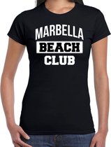 Marbella beach club zomer t-shirt voor dames - zwart - beach party / vakantie outfit / kleding / strand feest shirt S