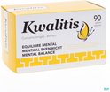 Gele en witte doos met de tekst Kwalitis, 90 capsules, en een gele vlinder.