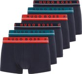Hugo Boss 6-pack boxershorts trunk - blauw/rood