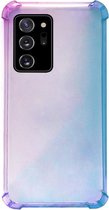 ADEL Siliconen Back Cover Softcase Hoesje Geschikt voor Samsung Galaxy Note 20 - Kleurovergang Blauw Paars