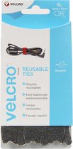 VELCRO® VEL-EC60388 Klittenband kabelbinder Om te bundelen Haak- en lusdeel (l x b) 200 mm x 12 mm Zwart 6 stuk(s)