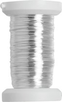 4x stuks zilver metallic bind draad/koord van 0,4 mm dikte 40 meter - Hobby artikelen/Knutselen materialen