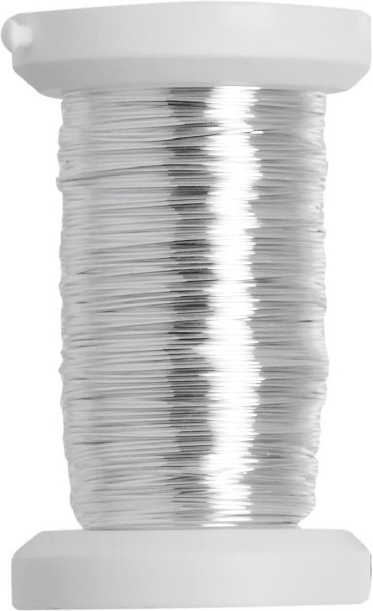 4x stuks zilver metallic bind draad/koord van 0,4 mm dikte 40 meter - Hobby artikelen/Knutselen materialen