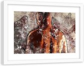 Foto in frame , Abstracte Silhouette van een man , 120x80cm ,  Multikleur , wanddecoratie , Premium print
