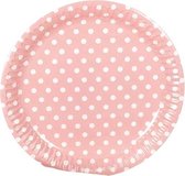 feestborden 18 cm papier roze 6 stuks