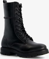 Blue Box hoge dames veterboots - Zwart - Maat 39