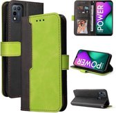 Zakelijke stiksels-kleur horizontale flip PU lederen tas met houder & kaartsleuven & fotolijst voor Infinix Smart 5 / Hot 10 Lite / X657 (groen)