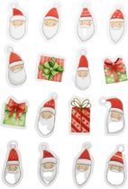stickers kerstman/kado 15,2 x 20 cm rood/wit 16 stuks