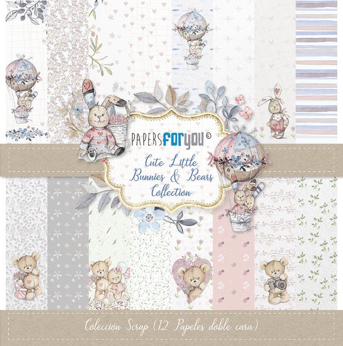 Cute Little Bunnies and Bears 12x12 Inch Paper Pack (12pcs) (PFY-1420)