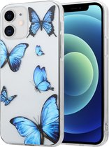 ShieldCase geschikt voor Apple iPhone 12 Mini - 5.4 inch hoesje met vlinders + glazen Screen Protector