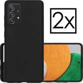 Samsung Galaxy A52s Hoesje 5G Back Cover Siliconen Case Hoes - Zwart - 2x