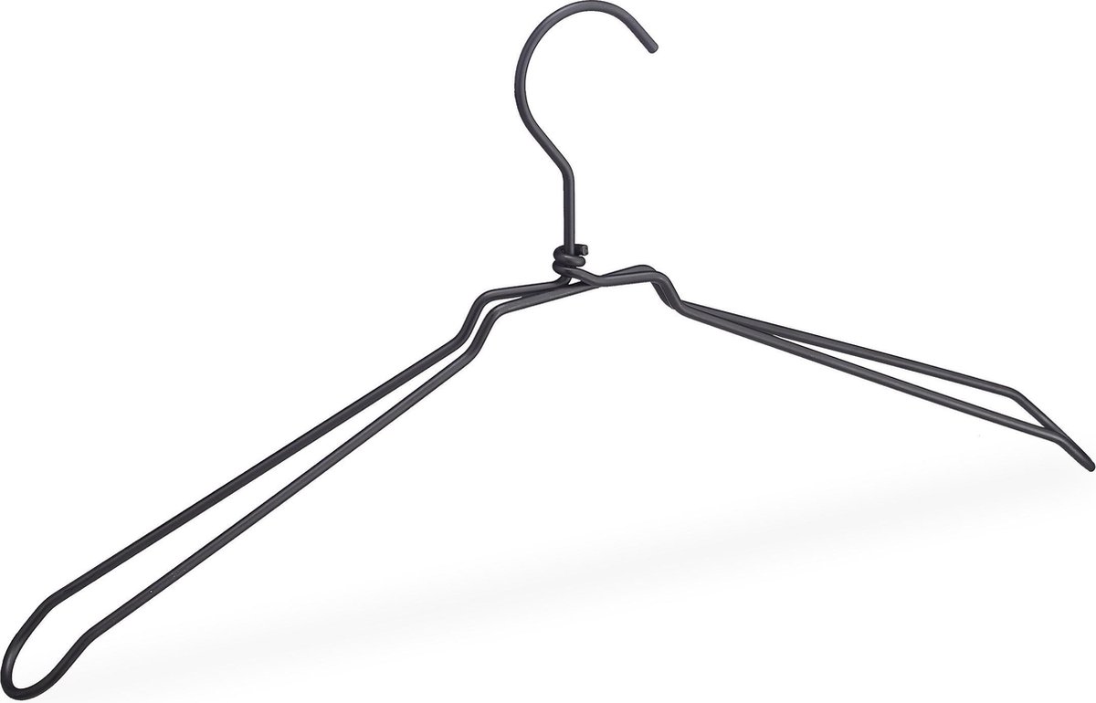 Relaxdays metalen kledinghangers - 12 stuks - zwarte kleerhangers -  draadhanger - ijzer | bol.com