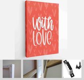 Valentines day minimalist vector card set with greeting sayings: be mine, just love, I’m yours, you are my happy place - Modern Art Canvas - Vertical - 1905986146 - 40-30 Vertical