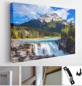 Mountains, rivers and waterfalls make up magnificent landscapes. Jasper Park. Rocky Mountains of Canada. Athabasca Falls - Modern Art Canvas - Horizontal - 1824061793 - 40*30 Horiz