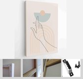 Modern Abstract Art Illustration with Woman Hands. Set of aesthetic organic art in one line style for house decoration - Modern Art Canvas - Vertical - 1957430644 - 40-30 Vertical