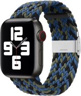 By Qubix Braided nylon bandje - Multicolor Dark - Geschikt voor Apple Watch 42mm - 44mm - 45mm - Ultra - 49mm - Compatible Apple watch bandje -