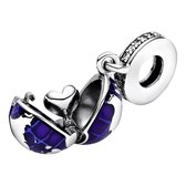 Bedel wereldbol hartje | De charm kan open | 925 Sterling Zilver