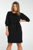Korte jurk in effen crincletricot