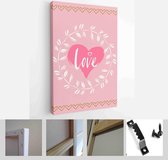 Happy Valentine's Day set cards. Handdrawn romantic lettering - Modern Art Canvas - Vertical - 1626998134 - 115*75 Vertical