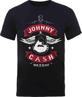 Johnny Cash Heren Tshirt -2XL- Winged Guitar Zwart