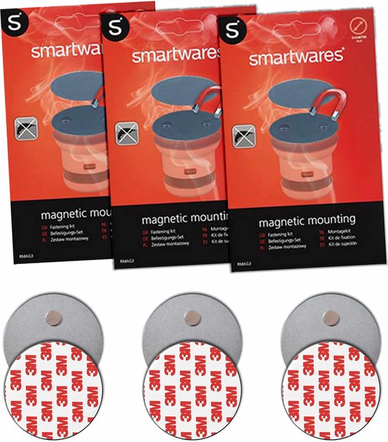 Smartwares RMAG3 - 3 pièces - Kit de montage magnétique - 50 mm